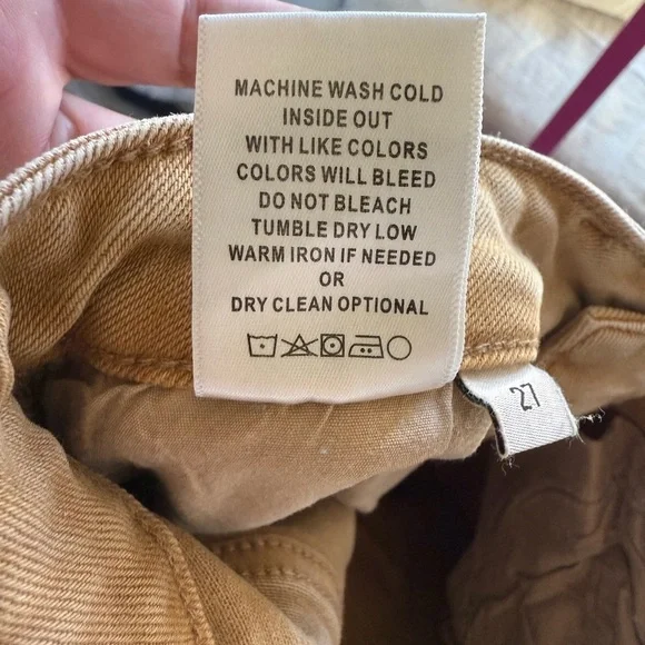 Vervet Distressed Tan Straight Leg Jeans for Women size 27 - Picture 7 of 7